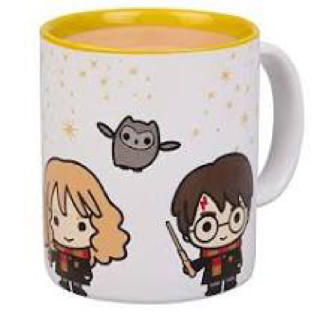 Harry Potter Coffee Mug White Harry Ron Hermione Chibi Character like new
